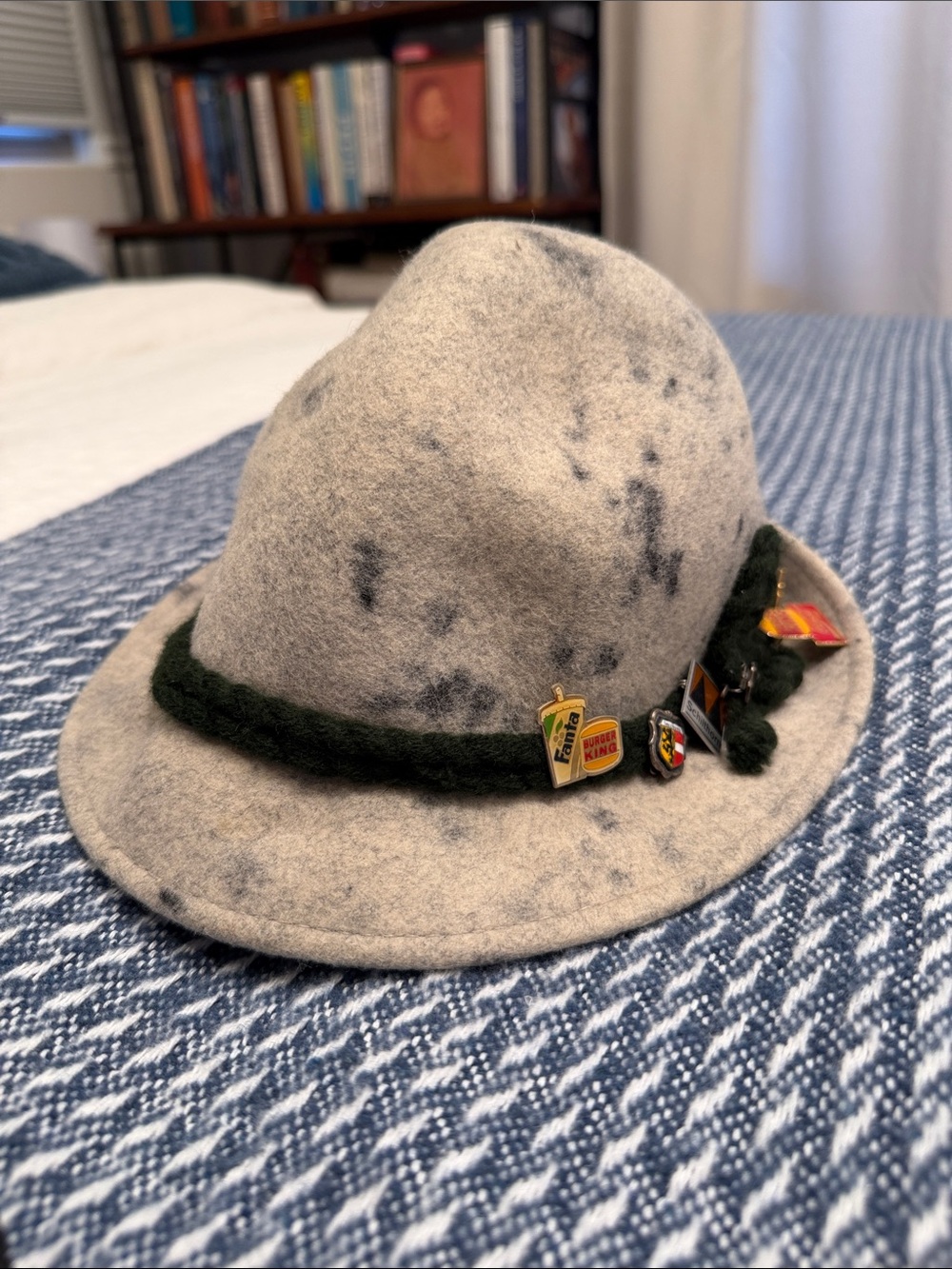 Kids Wool Felt Alpine Fedora Hat with Pins